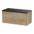 Hudson Reed Juno Wall Hung 1-Drawer Vanity Unit with Sparkling Black Worktop 800mm Wide - Autumn Oak