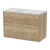Hudson Reed Juno Wall Hung 2-Drawer Vanity Unit with Bellato Grey Worktop 800mm Wide - Autumn Oak