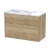 Hudson Reed Juno Wall Hung 2-Drawer Vanity Unit with Carrera Marble Worktop 800mm Wide - Autumn Oak | Thumbnail Image
