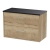 Hudson Reed Juno Wall Hung 2-Drawer Vanity Unit with Sparkling Black Worktop 800mm Wide - Autumn Oak