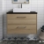 Hudson Reed Juno Wall Hung 2-Drawer Vanity Unit with Sparkling Black Worktop 800mm Wide - Autumn Oak