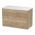 Hudson Reed Juno Wall Hung 2-Drawer Vanity Unit with Sparkling White Worktop 800mm Wide - Autumn Oak