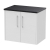 Hudson Reed Juno Wall Hung 2-Door Vanity Unit with Sparkling Black Worktop 600mm Wide - White Ash