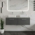 Hudson Reed Juno Wall Hung 2-Drawer Vanity Unit with Bellato Grey Worktop 1200mm Wide - Graphite Grey Woodgrain | Thumbnail Image