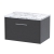Hudson Reed Juno Wall Hung 1-Drawer Vanity Unit with Carrera Marble Worktop 600mm Wide - Graphite Grey Woodgrain | Thumbnail Image