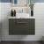 Hudson Reed Juno Wall Hung 1-Drawer Vanity Unit with Carrera Marble Worktop 600mm Wide - Graphite Grey Woodgrain | Thumbnail Image