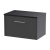 Hudson Reed Juno Wall Hung 1-Drawer Vanity Unit with Sparkling Black Worktop 600mm Wide - Graphite Grey
