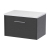 Hudson Reed Juno Wall Hung 1-Drawer Vanity Unit with Sparkling White Worktop 600mm Wide - Graphite Grey
