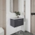 Hudson Reed Juno Wall Hung 1-Drawer Vanity Unit with Sparkling White Worktop 600mm Wide - Graphite Grey