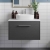 Hudson Reed Juno Wall Hung 1-Drawer Vanity Unit with Sparkling White Worktop 600mm Wide - Graphite Grey