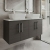 Hudson Reed Juno Wall Hung 4-Door Vanity Unit with Bellato Grey Worktop 1200mm Wide - Graphite Grey Woodgrain | Thumbnail Image