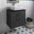 Hudson Reed Juno Wall Hung 2-Door Vanity Unit with Sparkling Black Worktop 600mm Wide - Graphite Grey
