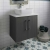 Hudson Reed Juno Wall Hung 2-Door Vanity Unit with Sparkling White Worktop 600mm Wide - Graphite Grey