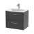 Hudson Reed Juno Wall Hung 2-Drawer Vanity Unit with Basin 4 600mm Wide - Graphite Grey