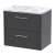 Hudson Reed Juno Wall Hung 2-Drawer Vanity Unit with Carrera Marble Worktop 600mm Wide - Graphite Grey Woodgrain | Thumbnail Image