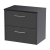 Hudson Reed Juno Wall Hung 2-Drawer Vanity Unit with Sparkling Black Worktop 600mm Wide - Graphite Grey