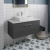 Hudson Reed Juno Wall Hung 1-Drawer Vanity Unit with Bellato Grey Worktop 800mm Wide - Graphite Grey