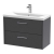 Hudson Reed Juno Wall Hung 2-Drawer Vanity Unit with Basin 1 800mm Wide - Graphite Grey