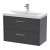 Hudson Reed Juno Wall Hung 2-Drawer Vanity Unit with Basin 3 800mm Wide - Graphite Grey