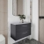 Hudson Reed Juno Wall Hung 2-Drawer Vanity Unit with Bellato Grey Worktop 800mm Wide - Graphite Grey