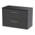 Hudson Reed Juno Wall Hung 2-Drawer Vanity Unit with Sparkling Black Worktop 800mm Wide - Graphite Grey