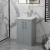 Hudson Reed Juno Floor Standing 2-Door Vanity Unit with Basin 4 500mm Wide - Coastal Grey