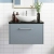Hudson Reed Juno Wall Hung 1-Drawer Vanity Unit with Sparkling Black Worktop 600mm Wide - Coastal Grey