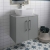 Hudson Reed Juno Wall Hung 2-Door Vanity Unit with Bellato Grey Worktop 600mm Wide - Coastal Grey
