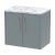 Hudson Reed Juno Wall Hung 2-Door Vanity Unit with Carrera Marble Worktop 600mm Wide - Coastal Grey | Thumbnail Image