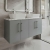 Hudson Reed Juno Wall Hung 4-Door Vanity Unit with Carrera Marble Worktop 1200mm Wide - Coastal Grey | Thumbnail Image