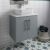 Hudson Reed Juno Wall Hung 2-Door Vanity Unit with Sparkling White Worktop 600mm Wide - Coastal Grey