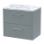 Hudson Reed Juno Wall Hung 2-Drawer Vanity Unit with Carrera Marble Worktop 600mm Wide - Coastal Grey | Thumbnail Image