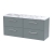 Hudson Reed Juno Wall Hung 4-Drawer Vanity Unit with Carrera Marble Worktop 1200mm Wide - Coastal Grey | Thumbnail Image