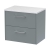 Hudson Reed Juno Wall Hung 2-Drawer Vanity Unit with Sparkling White Worktop 600mm Wide - Coastal Grey