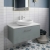 Hudson Reed Juno Wall Hung 1-Drawer Vanity Unit with Sparkling White Worktop 800mm Wide - Coastal Grey