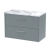Hudson Reed Juno Wall Hung 2-Drawer Vanity Unit with Carrera Marble Worktop 800mm Wide - Coastal Grey | Thumbnail Image