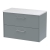 Hudson Reed Juno Wall Hung 2-Drawer Vanity Unit with Sparkling White Worktop 800mm Wide - Coastal Grey