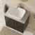 Hudson Reed Juno Wall Hung 2-Door Vanity Unit with Bellato Grey Worktop 600mm Wide - Metallic Slate | Thumbnail Image
