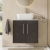 Hudson Reed Juno Wall Hung 2-Door Vanity Unit with Bellato Grey Worktop 600mm Wide - Metallic Slate | Thumbnail Image