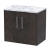 Hudson Reed Juno Wall Hung 2-Door Vanity Unit with Carrera Marble Worktop 600mm Wide - Metallic Slate | Thumbnail Image
