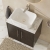 Hudson Reed Juno Wall Hung 2-Door Vanity Unit with Carrara Marble Worktop 600mm Wide - Metallic Slate | Thumbnail Image