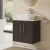 Hudson Reed Juno Wall Hung 2-Door Vanity Unit with Carrara Marble Worktop 600mm Wide - Metallic Slate | Thumbnail Image