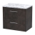 Hudson Reed Juno Wall Hung 2-Drawer Vanity Unit with Carrera Marble Worktop 600mm Wide - Metallic Slate | Thumbnail Image