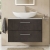 Hudson Reed Juno Wall Hung 2-Drawer Vanity Unit with Bellato Grey Worktop 800mm Wide - Metallic Slate | Thumbnail Image