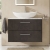 Hudson Reed Juno Wall Hung 2-Drawer Vanity Unit with Carrara Marble Worktop 800mm Wide - Metallic Slate | Thumbnail Image