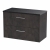 Hudson Reed Juno Wall Hung 2-Drawer Vanity Unit with Sparkling Black Worktop 800mm Wide - Metallic Slate