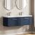 Hudson Reed Juno Wall Hung 2-Drawer Vanity Unit with Double Basin 1200mm Wide - Midnight Blue | Thumbnail Image