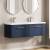 Hudson Reed Juno Wall Hung 2-Drawer Vanity Unit with Double Ceramic Basin 1200mm Wide - Midnight Blue | Thumbnail Image