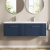 Hudson Reed Juno Wall Hung 2-Drawer Vanity Unit with Double Ceramic Basin 1200mm Wide - Midnight Blue | Thumbnail Image