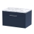 Hudson Reed Juno Wall Hung 1-Drawer Vanity Unit with Carrera Marble Worktop 600mm Wide - Midnight Blue | Thumbnail Image